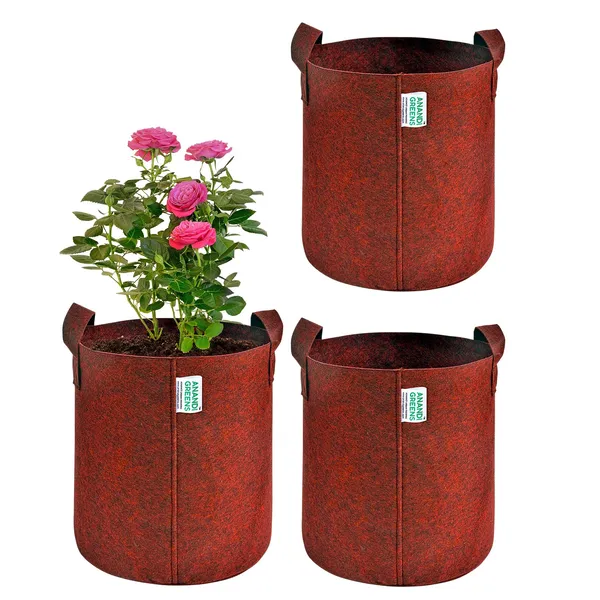 Pack_Of_3_Maroon_Geo_Fabric_Plant_Grow_Bag_15X15_In_400_Gsm