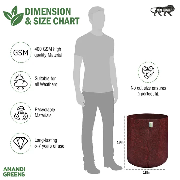 Maroon_Geo_Fabric_Plant_Grow_Bag_18X18_In_400_Gsm