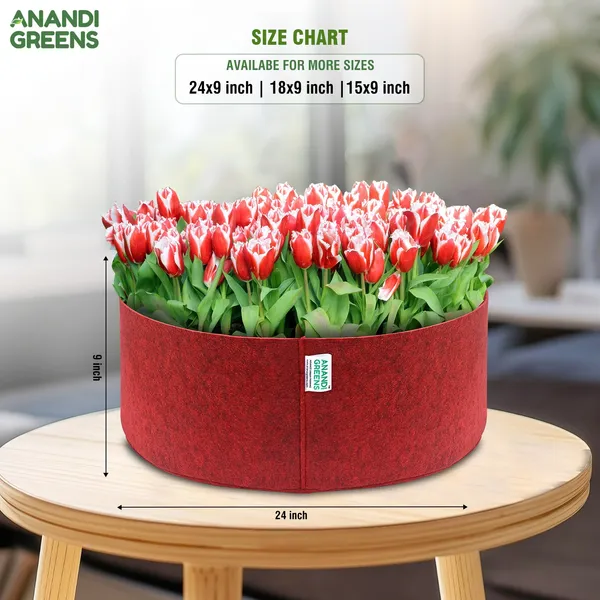 Maroon_Geo_Fabric_Plant_Grow_Bag_24X9_In_400_Gsm