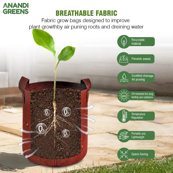 Maroon_Geo_Fabric_Plant_Grow_Bag_9X9_In_400_Gsm