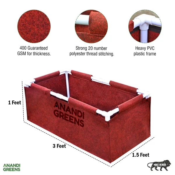 Maroon_Geo_Fabric_Rectangular_Grow_Bag_3X1.5X1Ft_400_Gsm