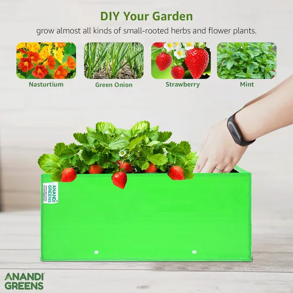 Pack_Of_10_Green_Hdpe_Rectangle_Grow_Bag_15X6X6_In_260_Gsm