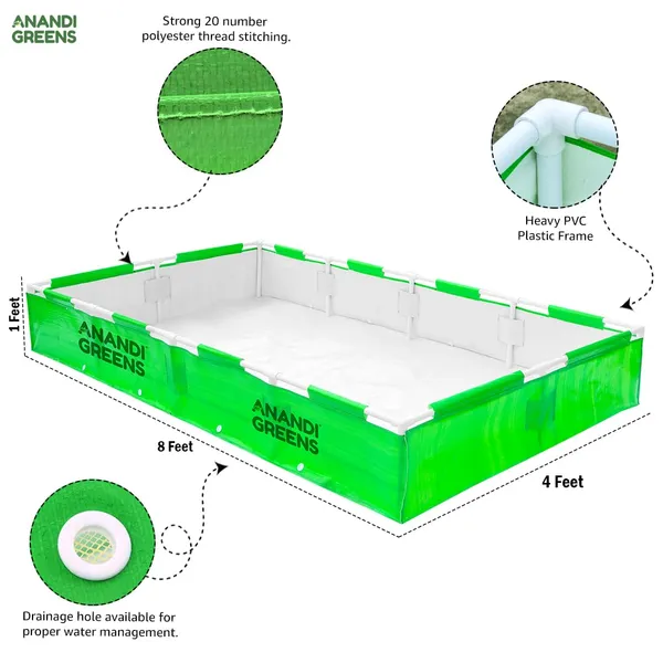 Green_Hdpe_Rectangular_Grow_Bag_8X4X1_Ft_360_Gsm