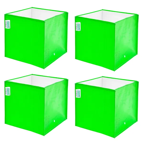 Pack_Of_4_Green_Hdpe_Square_Grow_Bag_12X12X12_In_260_Gsm