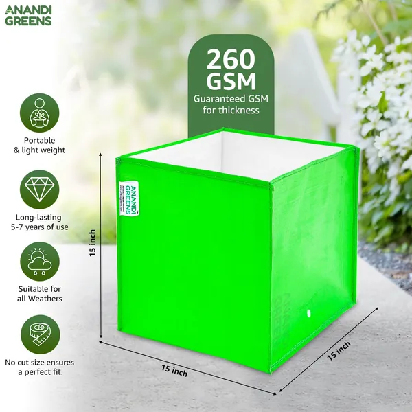 Pack_Of_2_Green_Hdpe_Circular_Grow_Bag_15X15X15_In_260_Gsm