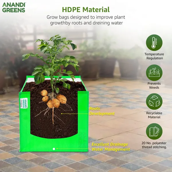 Pack_Of_2_Green_Hdpe_Circular_Grow_Bag_15X15X15_In_260_Gsm