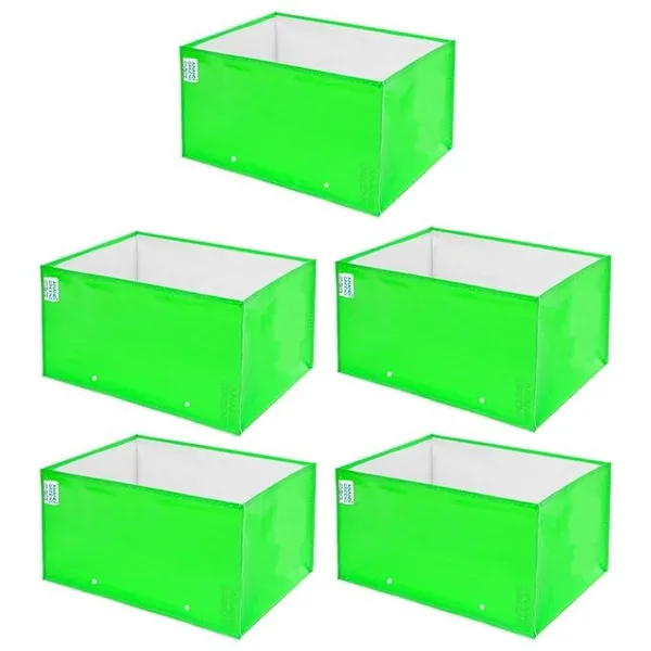 Pack_Of_5_Green_Hdpe_Circular_Grow_Bag_15X9X9_In_260_Gsm