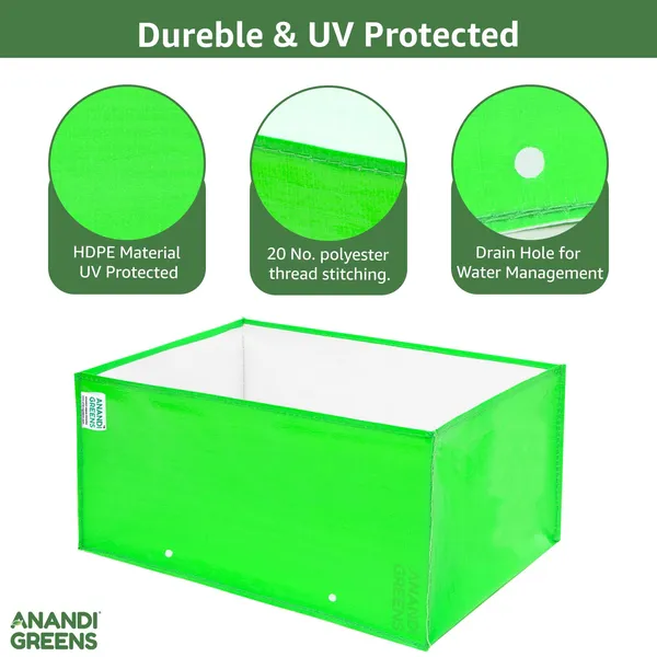 Pack_Of_3_Green_Hdpe_Rectangular_Grow_Bag_24X12X9_In_260_Gsm