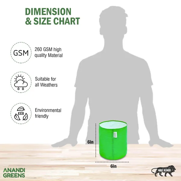Pack_Of_5_Green_Hdpe_Circular_Grow_Bag_6X6_In_260_Gsm