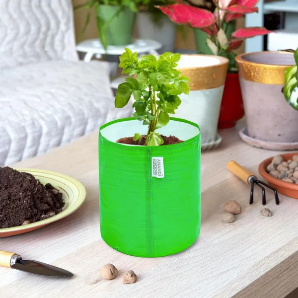 Pack_Of_5_Green_Hdpe_Circular_Grow_Bag_6X6_In_260_Gsm