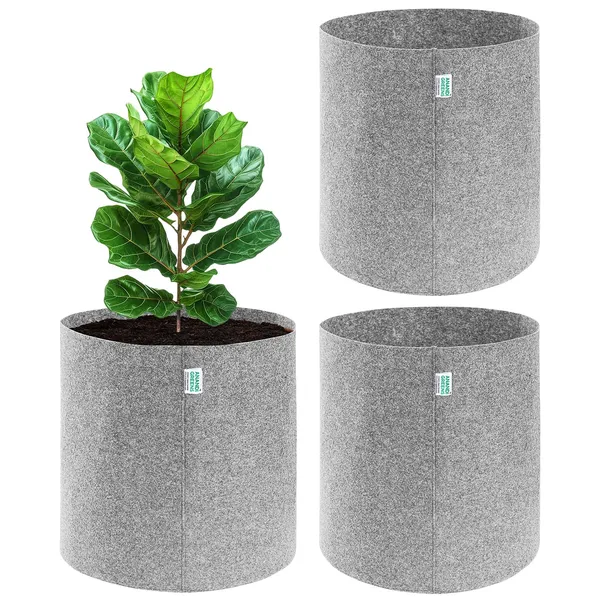 Pack_Of_3_Grey_Geo_Fabric_Plant_Grow_Bag_18X18_In_400_Gsm