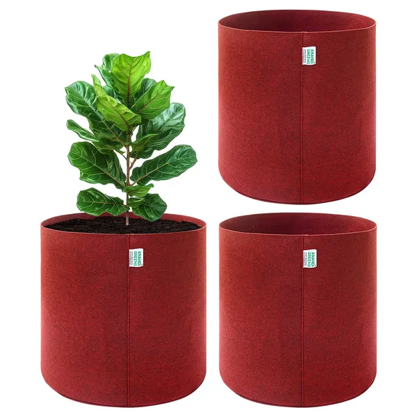 Pack_Of_3_Maroon_Geo_Fabric_Plant_Grow_Bag_18X18_In_400_Gsm