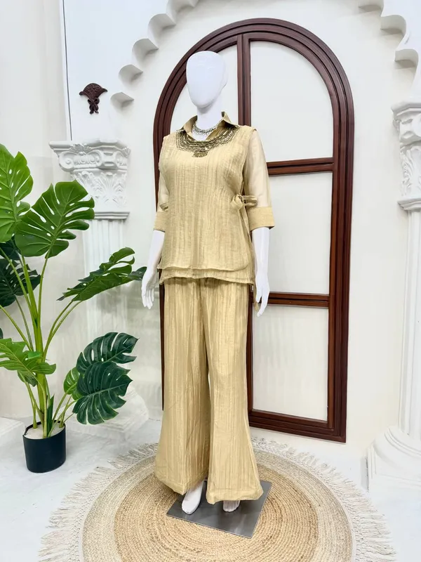 3_Piece_Cord_Set_Salsa_Crushed_Hand_Work_Shrug_Set_Cream