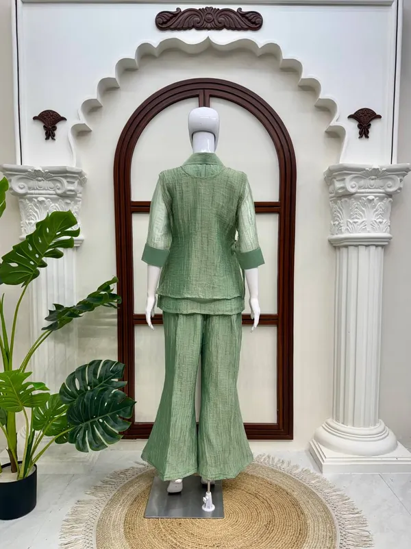 3_Piece_Cord_Set_Salsa_Crushed_Hand_Work_Shrug_Set_Green