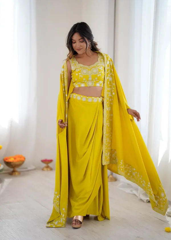 Crepe_Indo-Western_Dhoti_Set_|_For_Women