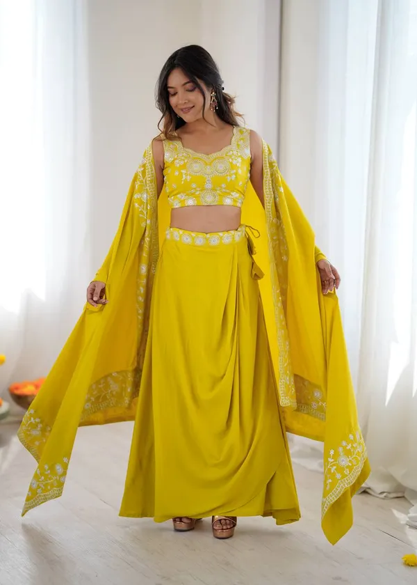 Crepe_Indo-Western_Dhoti_Set_|_For_Women
