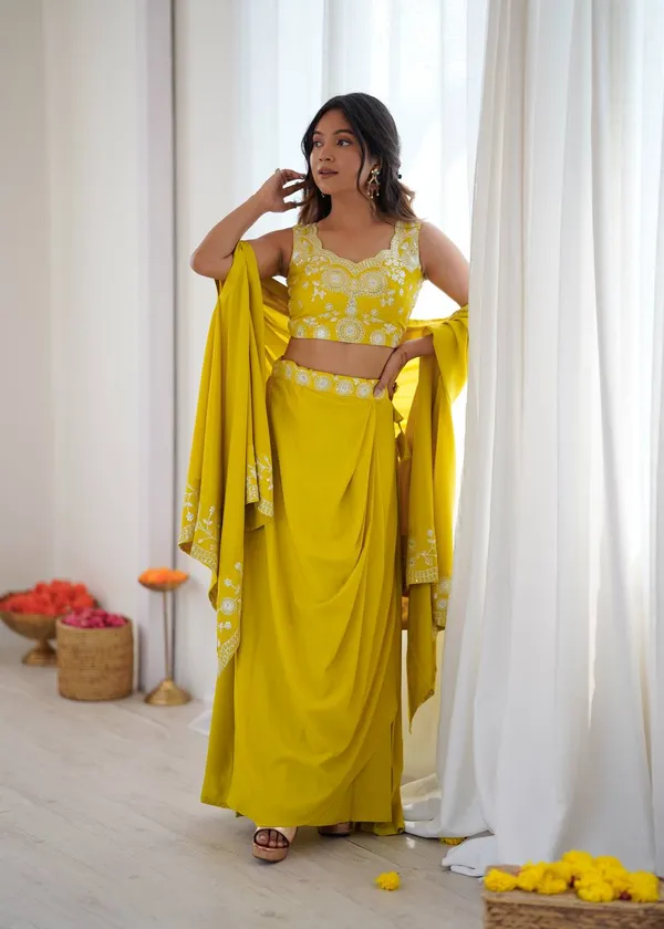 Crepe_Indo-Western_Dhoti_Set_|_For_Women