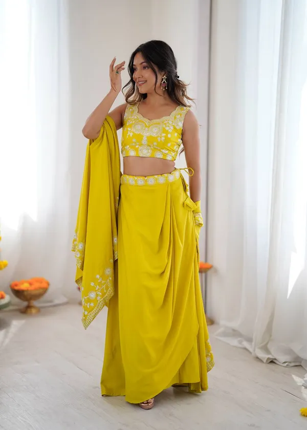 Crepe_Indo-Western_Dhoti_Set_|_For_Women