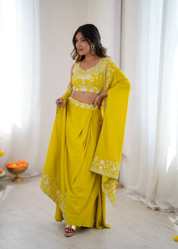 Crepe_Indo-Western_Dhoti_Set_|_For_Women