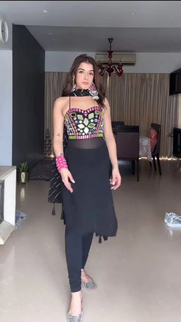 Black_Mirror_Work_Strapless_Kurti_With_Leggings_For_Women