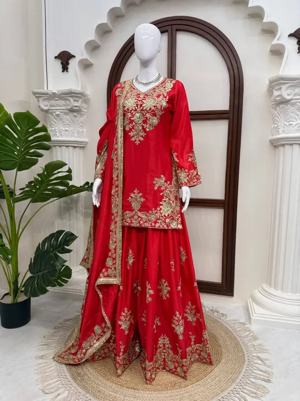 Red_Designer_Chinon_Palazzo_Set