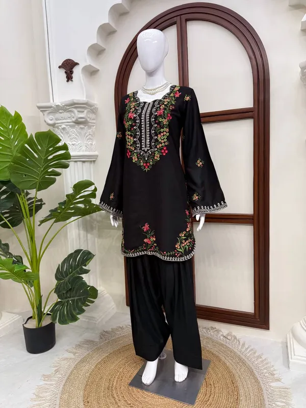 Black_Embroidered_Rayon_Ethnic_Suit