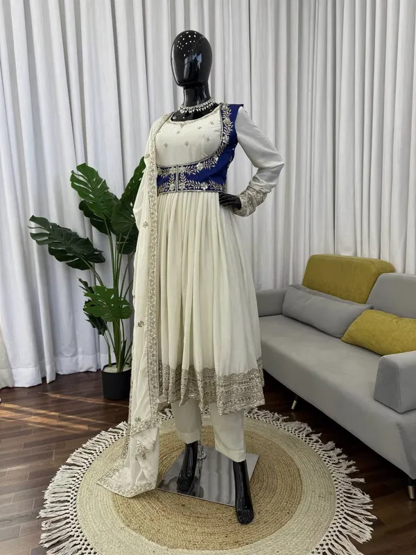 Cream_Royale_Blue_Belt_Anarkali_Set_for_Women