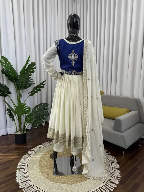 Cream_Royale_Blue_Belt_Anarkali_Set_for_Women