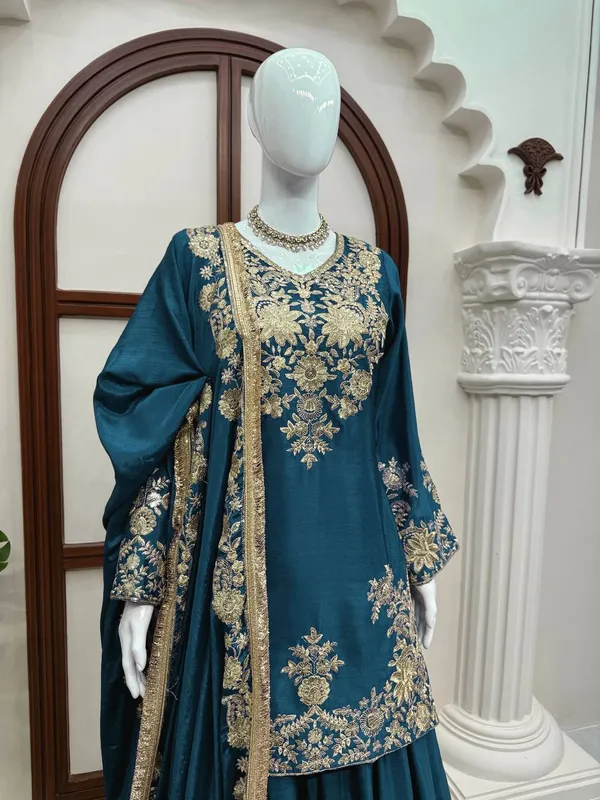 Chinon_Silk_3_Piece_Set_with_Thread_Sequence_Work_and_Lace_Dupatta_Navy_Blue