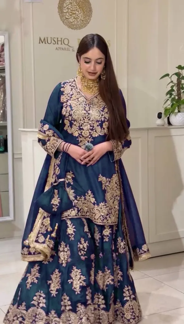 Chinon_Silk_3_Piece_Set_with_Thread_Sequence_Work_and_Lace_Dupatta_Navy_Blue