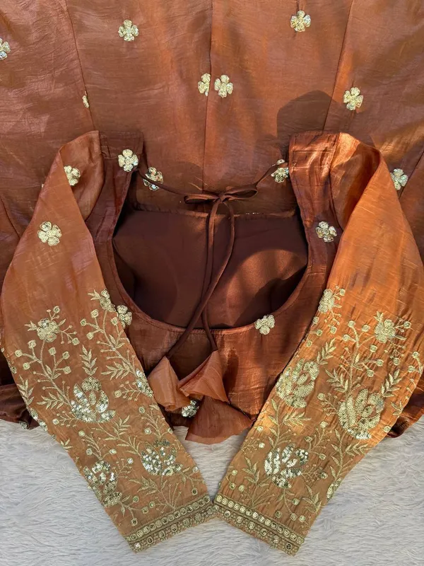 Chinon_silk_Brown_Anarkali_Suit
