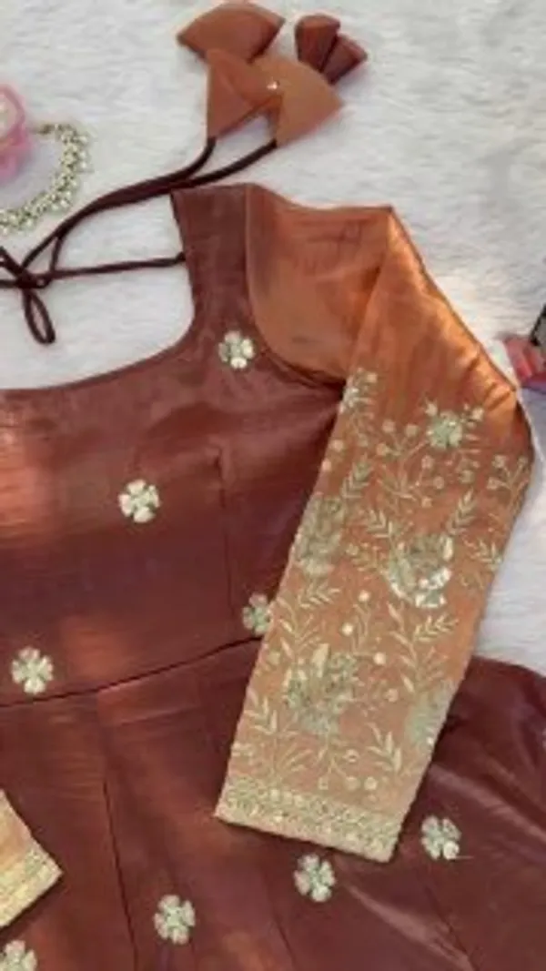 Chinon_silk_Brown_Anarkali_Suit
