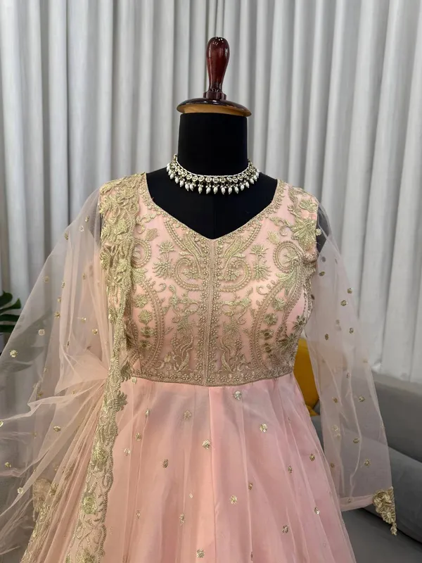 Faux_Georgette_Gown_Lehenga_Set
