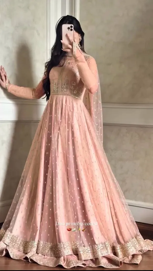 Faux_Georgette_Gown_Lehenga_Set