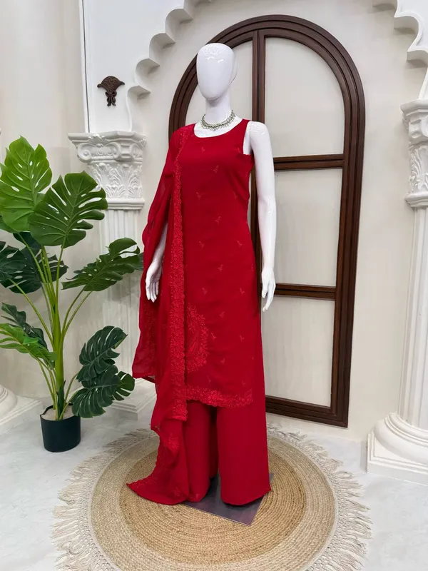 Faux_Georgette_Palazzo_Suit_Red
