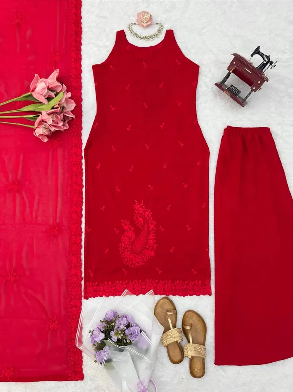 Faux_Georgette_Palazzo_Suit_Red
