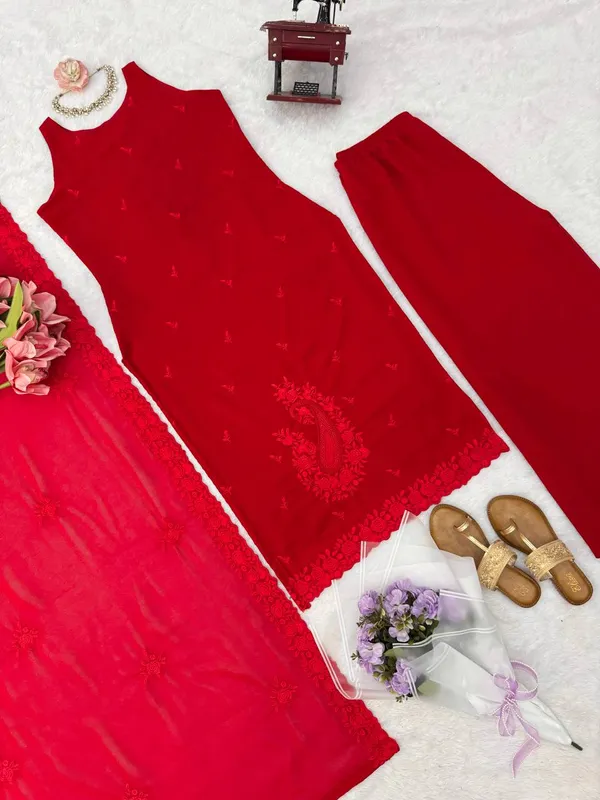 Faux_Georgette_Palazzo_Suit_Red