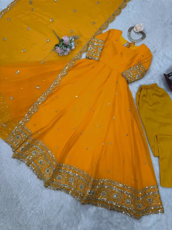 Faux_Georgette_Yellow_Women_Set