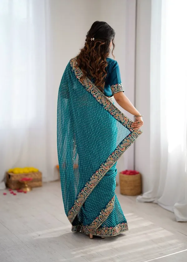 Faux_Georgette__Navy_Blue_Saree