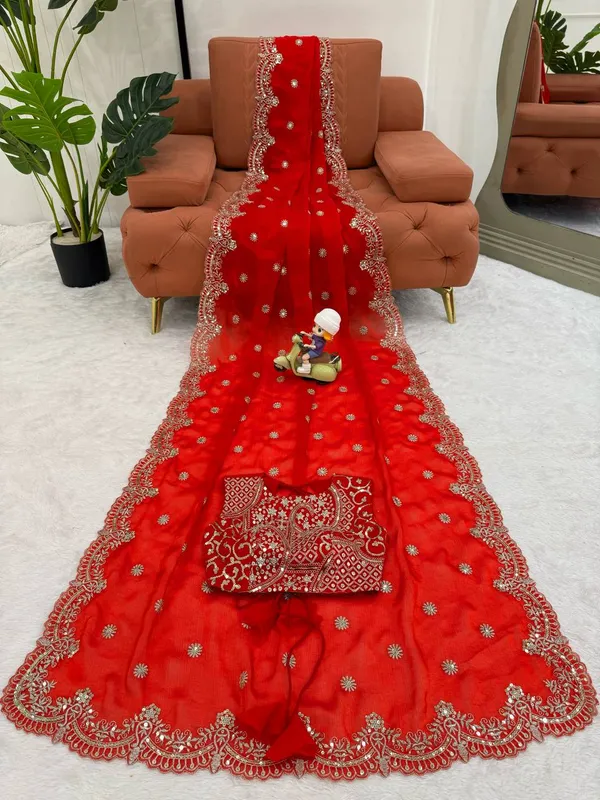 Fendy_Chiffon_Designer_Saree_with_Thread_Sequin_Embroidery_Blouse