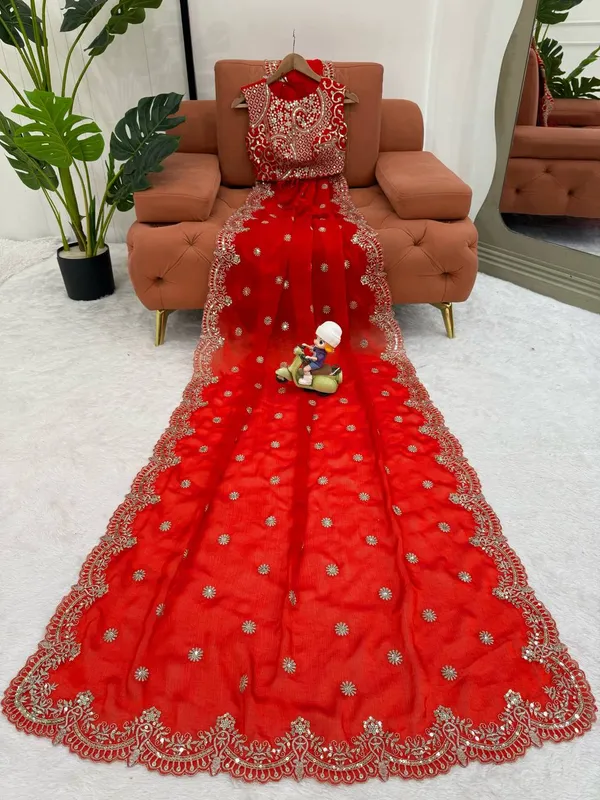 Fendy_Chiffon_Designer_Saree_with_Thread_Sequin_Embroidery_Blouse
