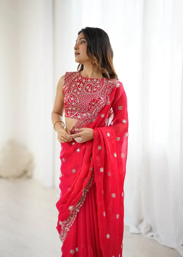 Fendy_Chiffon_Designer_Saree_with_Thread_Sequin_Embroidery_Blouse