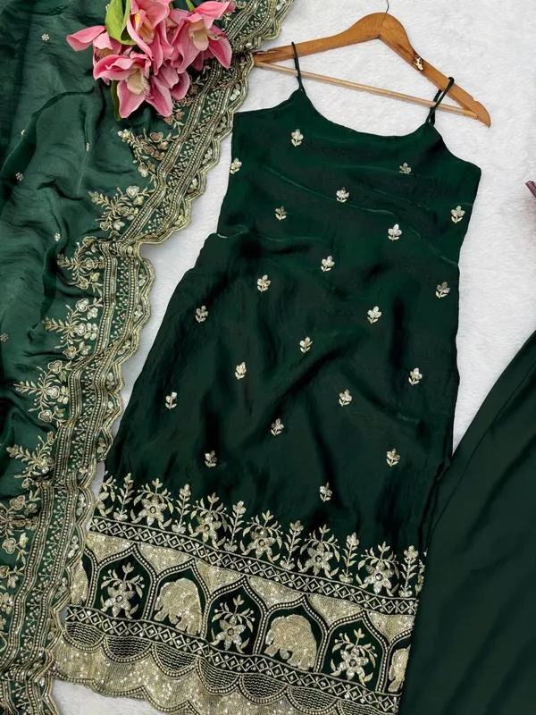 Fendy_Silk_Designer_Anarkali_Set_with_Thread_Sequence_Work_and_Lace_Green