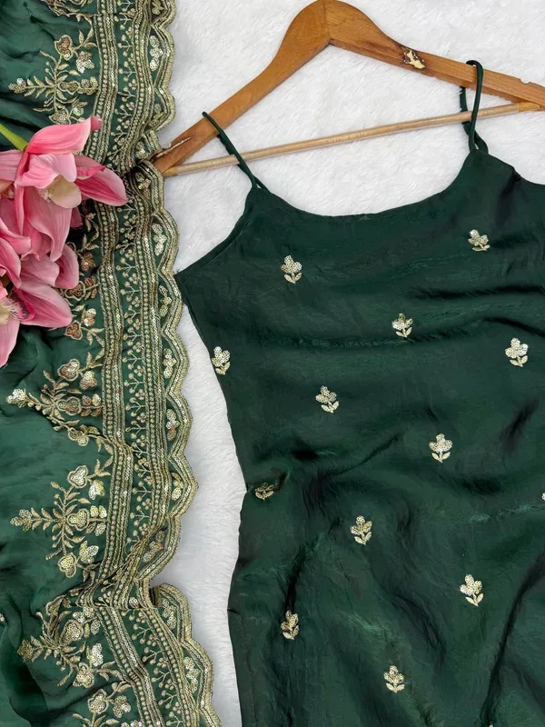Fendy_Silk_Designer_Anarkali_Set_with_Thread_Sequence_Work_and_Lace_Green