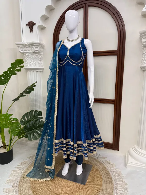 Fendy_Silk_Designer_Gown_Pant_Dupatta_Set_Blue