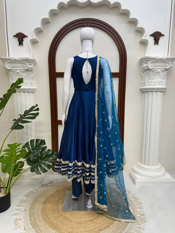 Fendy_Silk_Designer_Gown_Pant_Dupatta_Set_Blue