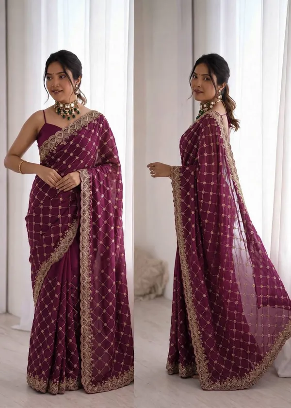 Fendy_Silk__Heavy_Beds_Work_Saree_Maroon