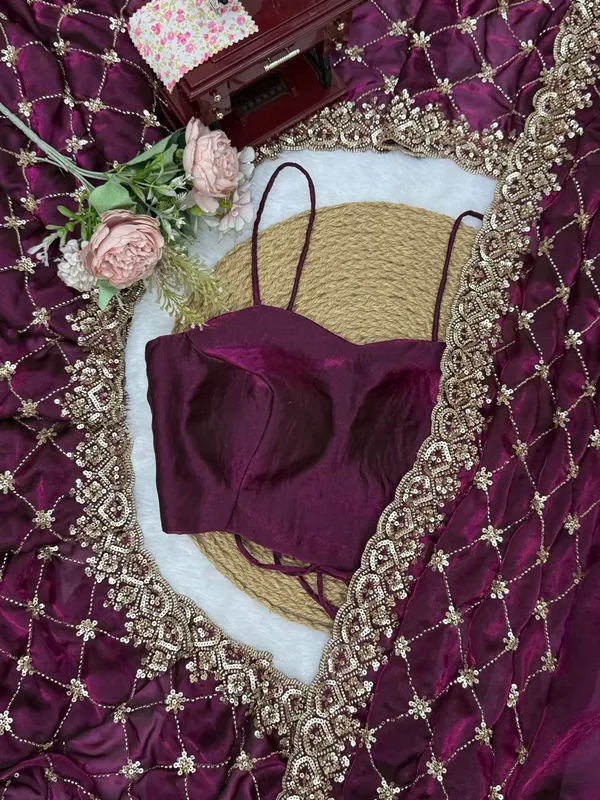 Fendy_Silk__Heavy_Beds_Work_Saree_Maroon