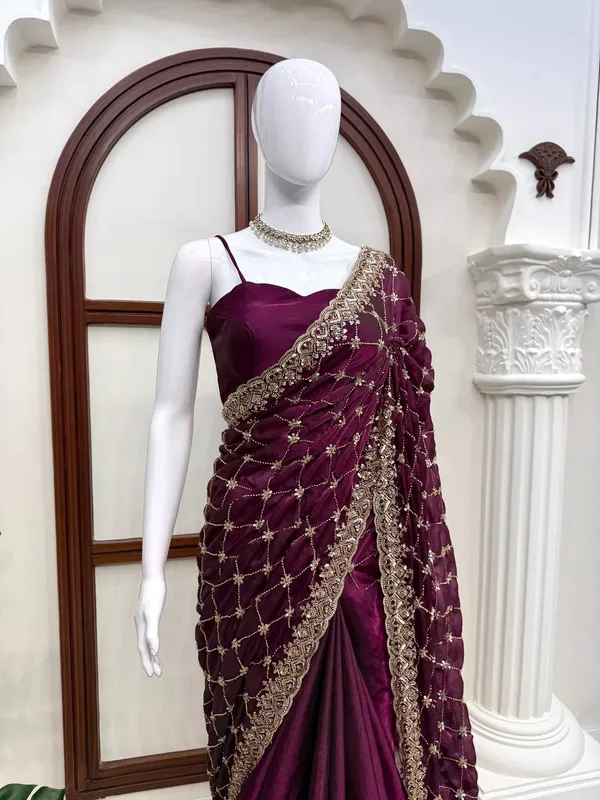 Fendy_Silk__Heavy_Beds_Work_Saree_Maroon