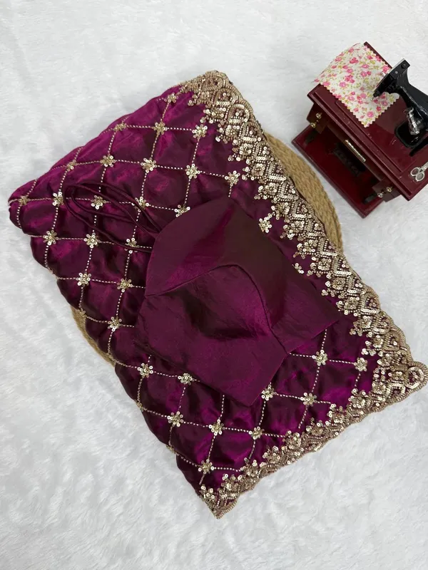Fendy_Silk__Heavy_Beds_Work_Saree_Maroon